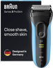 Series 3 ProSkin Electric Shaver, Electric Razor for Men with Pop Up Precision Trimmer, Black/Blue Razor, Pack of 1