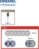 690 EZ SpeedClic Cutting Wheels Set - Accessory Kit With 10 Rotary Tool Cutting Discs And Mandrel