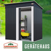 "Ultimate Outdoor Storage Solution: ® Galvanised Steel Garden Tool Shed | Spacious 1.4M² Utility Shelter for Gardening Equipment, Logs, and Coal | Stylish Anthracite Grey Design"