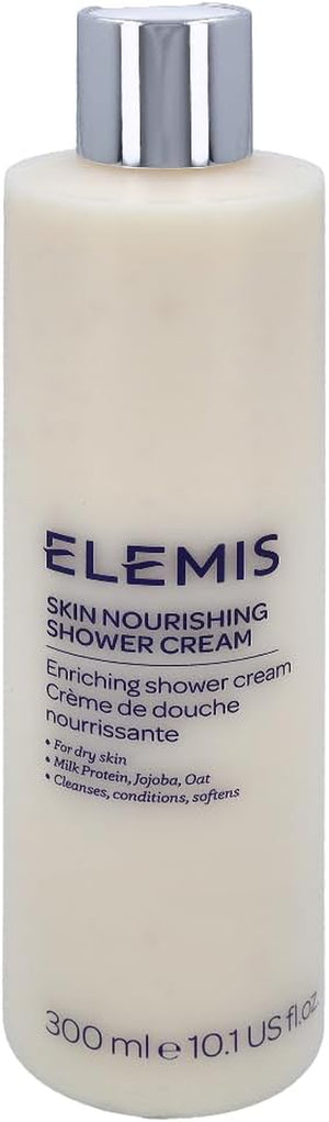 Skin Nourishing Shower Cream, Luxury Body Wash Enriched with Moisturising Macadamia & Jojoba Oils and Oat Extract, Milk Protein Infused Satin Soft Daily Cleansing Wash for Sensitive Skin, 300ml