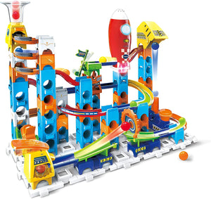 Marble Rush Launch Pad Construction Toys with 10 Marbles & 75 Building Pieces,Electronic Track Set for Boys & Girls,Colour-Coded Building Toy with Sound,4 Years+,English Version Multicolor