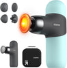 Mini Thermal Massage Gun with Heat Function, Mini Massage Gun, Portable Fashionable Percussion Massager, with Coloured Silicone Sleeves, Travel Size with Carry Bag, for Muscle Massage, Blue