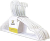 50 Metal White Wire Coat Hangers 13 Gauge Remat Trousers Bar Garment Clothes Hangers With Notches