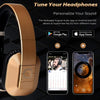 Over Ear Wireless Bluetooth Headphones with Mic -  EP650 - Custom App for Easy EQ Sound Control, aptX Low Latency, NFC, Rich Bass Clear Sound, 30 days Stand By High-Performance Comfort [Gold]