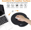 Mouse Pad Leather Wrist Rest Support, Ergonomic Memory Foam Mouse Wrist Rest Pad with Non-Slip Rubber Base, Durable & Comfortable Mousepad for Computer Pain Relief at Home, Office, Work Travel, Black