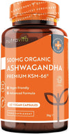 Organic Ashwagandha KSM-66® with 5% Withanolides - Vegan Friendly with The Highest Concentration Most Bioavailable Full-Spectrum Root Powder for Immune Support - Made in The UK by