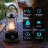 Rechargeable Camping Light, LED Retro Water Resistant Lantern, 5000mAh Power Bank, Dimmable Tent Light Rechargeable Lanterns for Living Room, Camping, Fishing, Hiking, Power cuts