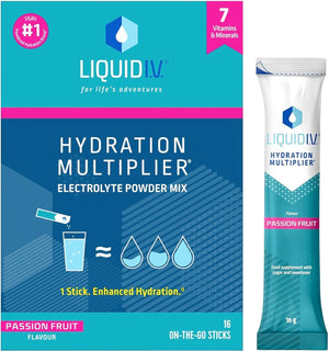 Hydration Multiplier Passion Fruit Electrolyte Powder Mix | Hydration Powder Sachets | Easy Open Single-Serving | 16 Sachets