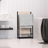 Black Towel Stand Free Standing Metal Towel Racks Freestanding 2 Tier Towel Rails Black Bath Towel Holder for Towel Washcloths Bathroom Accessories Storage 74x21x41CM