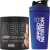 Bundle ABE Pre Workout 375g + 750ml Steel Protein Shaker | All Black Everything Pre Workout Powder, Energy & Physical Performance with Creatine, Beta Alanine (Baddy Berry)