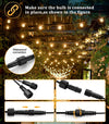 Festoon Outdoor Lights Mains Powered - 65.5FT 20M G40 Garden Outside Festoon Lights Mains Powered with Shatterproof LED Bulbs Hanging Patio Lighting for Indoor and Waterproof for Gazebo Pergola