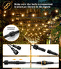 Festoon Outdoor Lights Mains Powered - 65.5FT 20M G40 Garden Outside Festoon Lights Mains Powered with Shatterproof LED Bulbs Hanging Patio Lighting for Indoor and Waterproof for Gazebo Pergola