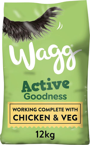 Active Goodness Complete Dry Adult Dog Food Chicken & Veg 12kg - For All Active Working Dog Breeds