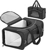 Cat Carrier Airline Approved ，Large Cat Carrier,Foldable Cat Carriers Medium Two-Way Placement on Plane for Cats and Small Dogs, Black
