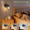 Plug in Wall Lights for Bedroom - Wall Light Plug in Wall Lamp with Switch and Cable - Wall Lighting Fixtures 350° Rotatable Wall Sconce Lights E14 - Black Wall Light for Living Room No Bulb