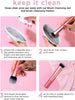 The Wanderer Make up Brush Kit, Premium and Professional 8 Midi-size Brush Set with Bag, Soft Bristles, Foundations, Powders, and Concealers, Gold