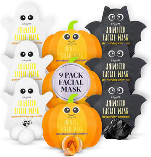 Animated Halloween Sheet Mask Pumpkin, Ghost, Bat Bundle