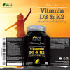 Vitamin D3 4000 IU and Vitamin K2 MK7 100μg - 150 Vegetarian Capsules - 5 Month Supply - High Strength Vitamin D K2 Supplement - Made in UK -