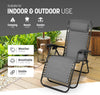 Gravity Chairs 2 Pack - Adjustable Reclining Zero Gravity Lounger for Garden & Patio - Foldable Lightweight Chairs with Ergonomic Support - Durable Textilene Fabric & Non-Slip Feet-DarkGrey 2pk