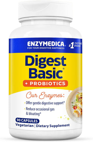 - Digest Basic + Probiotics (90 Capsules) | Digestive Enzymes Supplements | Digestive Enzymes Blend with Probiotics, Nutrient Supplements, Gut Health Supplement, Easy Digest, Vegetarian