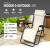 Gravity Chairs 2 Pack - Adjustable Reclining Zero Gravity Lounger for Garden & Patio - Foldable Lightweight Chairs with Ergonomic Support - Durable Textilene Fabric & Non-Slip Feet-Cream 2pk