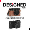 Ever Ready Genuine Leather Half Camera Case Compatible with Fujifilm X100VI (Brown)