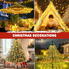 Christmas Tree Lights, 2m * 16 Lines 400 LEDs Fairy Lights Mains Powered with 8 Light Modes,Memory & Timing Function,Waterproof for 1.5-3M(5-10ft) Christmas Tree Indoor and Outdoor- Warm White