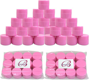 36 Pieces 7G/7ML (0.25oz) PINK Sturdy Thick Double Wall Plastic Container Jar with Foam Lined Lid for Pills, Medication, Ointments and Other Beauty and Health Aids - BPA Free