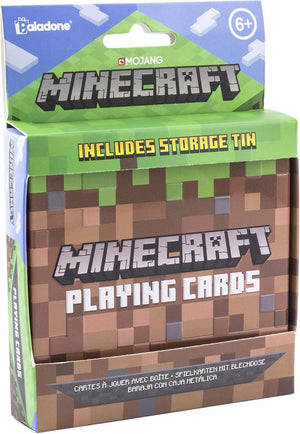 Minecraft Playing Cards with Embossed Storage Tin Officially Licensed Standard Deck with Featured Characters, Minecraft Toys and Gifts for Boys Gamers |