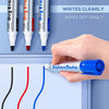 Whiteboard Markers, Whiteboard Pens 3 Assorted Colours Black Blue Red Dry Erase Pens for Office, Schools, Home, 12pcs Pack Bullet Tip Dry Wipe Pens