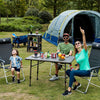 Compact Camping Storage, Pop Up Folding Camping Kitchen Unit, Camping Furniture Camping Cupboards Cabinet Outdoor 3 Shelf Aluminum Frame Portable for Garden Party Picnic, Supports 30kg