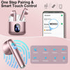 Wireless Earbuds, Bluetooth Headphones 2024 Wireless Headphones with Deep Bass, New Mini Bluetooth Earphones in Ear 4 ENC Mic, Noise Cancelling Ear buds 30H Bluetooth Earbuds USB-C, Rose Gold