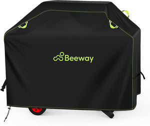 BBQ Cover, Waterproof Barbecue Cover Outdoor fits Gas Grill Weber, Brinkmann, Char Broil - 420D Oxford Fabric, Windproof, Rip-Proof & UV Protection, 145cm x 61cm x 122cm