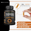 Organic Turmeric Capsules High Strength and Black Pepper with Active Curcumin with Ginger 1380mg - Advanced Tumeric - Each 120 Veg Capsule is Organic