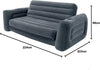 King Size Pull-Out Inflatable Camping Sofa Bed Sleep Away Futon Couch with 3 quick inflation and Deflation Valves, 203 x 231 x 66 cm, Charcoal Grey