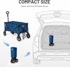 Festival Trolley on Wheels, 135L Folding Camping Wagon with Adjustable Handle & Cup Holder, Collapsible Beach Cart Foldable for Outdoor Garden Picnic Shopping 100KG Capacity, Blue