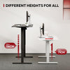 QS+110 * 60 Electric Standing Desk ONE PIECE Height Adjustable Standing Desk With Memory Smart Panel Sit Stand Desk Adjustable Desk Stand Up Desk for Home Office(White Frame+ White Desktop)