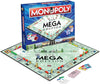 Mega Monopoly, an upgrade on the classic game board with 12 extra spaces including Downing Street, Saville Row and Knightsbridge, Invest in Skyscrapers, for ages 8 plus