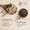 Organic Ashwagandha High Strength - 1000mg Ashwagandha Capsules - Pure Ashwagandha Root Powder with Black Pepper - 120 Ashwaganda Tablets Herbal Supplement - UK Organic Certified by Soil Association