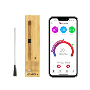 Plus | 50m Long Range Smart Wireless Meat Thermometer for The Oven Grill Kitchen BBQ Smoker Rotisserie with Bluetooth and WiFi Digital Connectivity