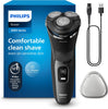 Electric Shaver 3000 Series - Wet & Dry Electric Shaver for Men with SkinProtect Technology in Dark Moon, Pop-up Beard Trimmer, Cordless Shaver (Model S3145/00)
