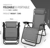 Gravity Chairs 2 Pack - Adjustable Reclining Zero Gravity Lounger for Garden & Patio - Foldable Lightweight Chairs with Ergonomic Support - Durable Textilene Fabric & Non-Slip Feet-DarkGrey 2pk