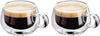 Double Walled Glass Espresso Coffee Handled Cups, Set of 2, 75ml - Vacuum Insulated, Handcrafted Artisan - Strong & Heat Resistant