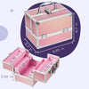 Makeup Case 4 Trays Cosmetic Box Lockable Beauty Vanity Organiser Holder Box for Gifts (Pink)