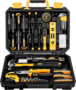 Tool Kit Set Box 100 Pieces Home Repair DIY Tools Basic Hand Toolbox Sets for Home