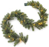 6ft Christmas Garland with Warm White LED Lights, Timer, and Battery-Powered, Artificial Green Pine, Festive Decoration for Fireplace, Party, Holiday Home, Winter Wreaths, Indoor/Outdoor Use