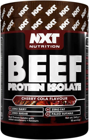 NXT Beef Protein Isolate 540g - High Protein Powder in Natural Amino Acids - Paleo, Keto Friendly - Dairy and Gluten Free | 540g (Cherry Cola)