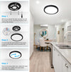 18W LED Ceiling Lights,2000LM Daylight White 5000K Round Ceiling Lights Ø 23cm Black,Waterproof IP44,150W Equivalent,Flush Ceiling Light for Living Room,Bedroom,Office 1 Pack