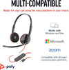 Poly Blackwire 3220 Wired Headset - Noise-Canceling Mic – Stereo Design - Connect to PC/Mac via USB-C or USB-A - Works w/Teams, Zoom