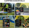 Compact Camping Storage, Pop Up Folding Camping Kitchen Unit, Camping Furniture Camping Cupboards Cabinet Outdoor 3 Shelf Aluminum Frame Portable for Garden Party Picnic, Supports 30kg